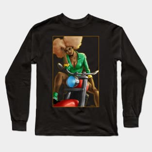 Afro Biker girl Long Sleeve T-Shirt